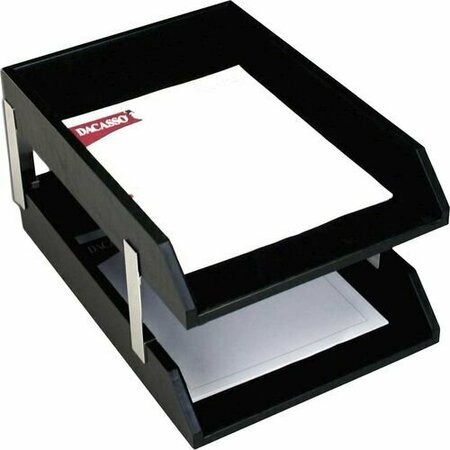 DACASSO Letter Trays, Silver Posts, Legal, 15inx10-1/4inx8-1/2in, BK DACA1023